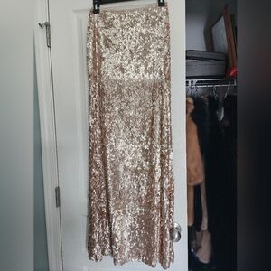 Elegant Champagne Sequin Skirt